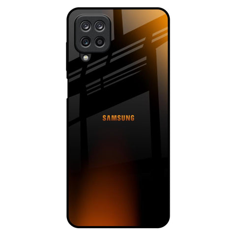Orange Black Fusion Samsung Galaxy M12 Glass Back Cover Online