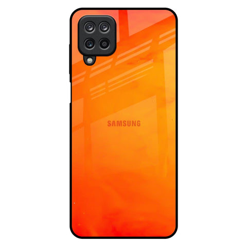 Tangy Orange Samsung Galaxy M12 Glass Back Cover Online