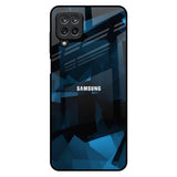 Polygonal Blue Box Samsung Galaxy M12 Glass Back Cover Online