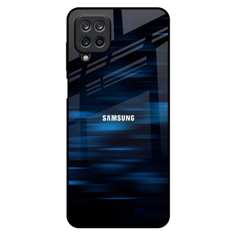 Blue Rough Abstract Samsung Galaxy M12 Glass Back Cover Online