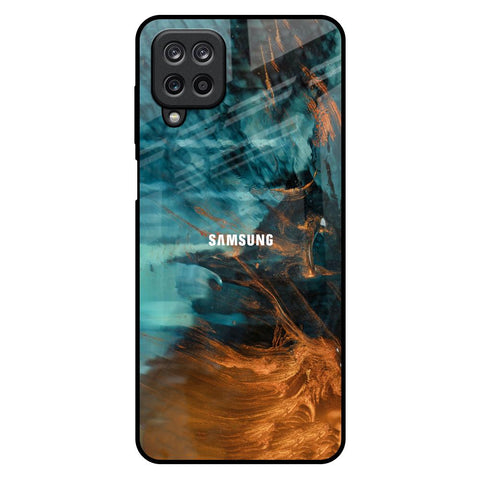 Golden Splash Samsung Galaxy M12 Glass Back Cover Online