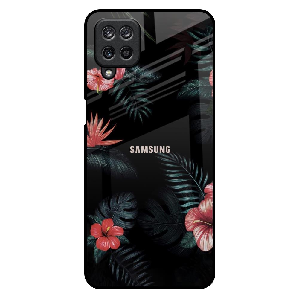 Tropical Art Flower Samsung Galaxy M12 Glass Back Cover Online