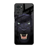 Angry Black Leopard Redmi Note 10 Glass Back Cover Online
