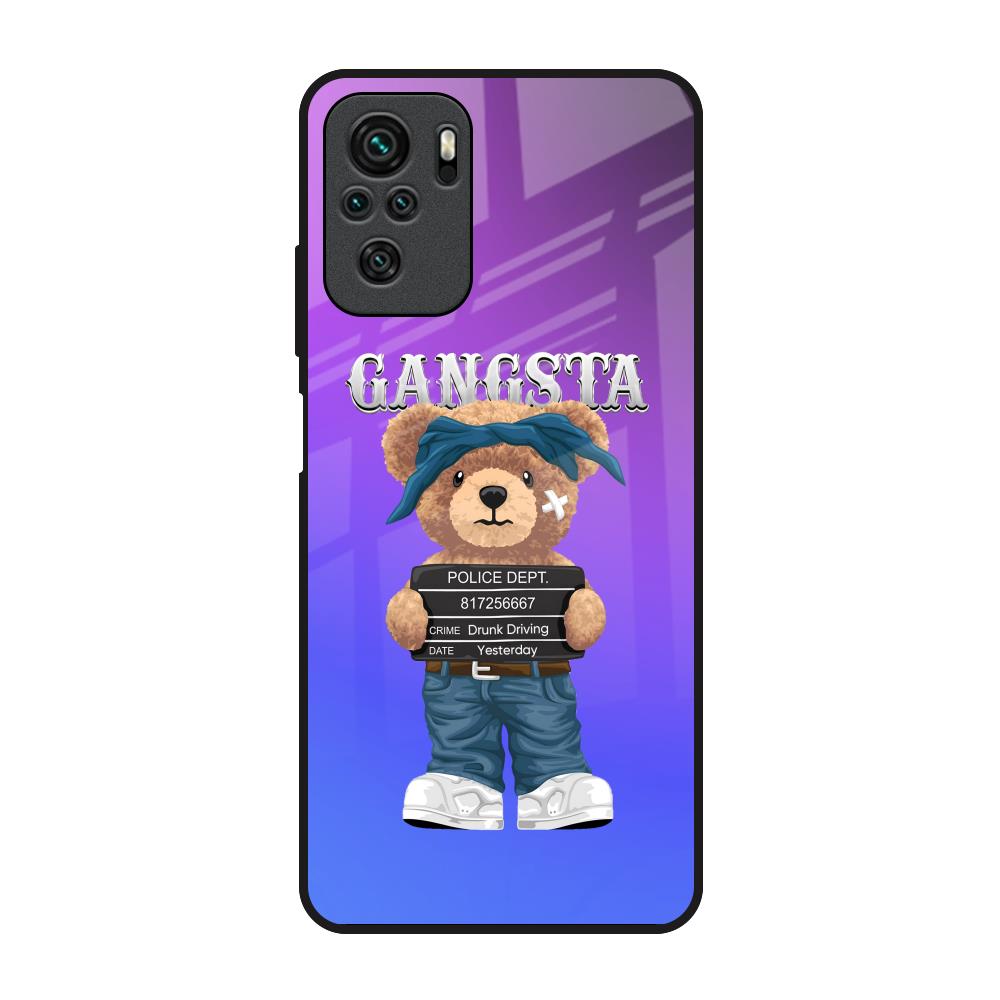 Gangsta Bear Redmi Note 10 Glass Back Cover Online