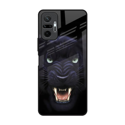 Angry Black Leopard Redmi Note 10 Pro Max Glass Back Cover Online