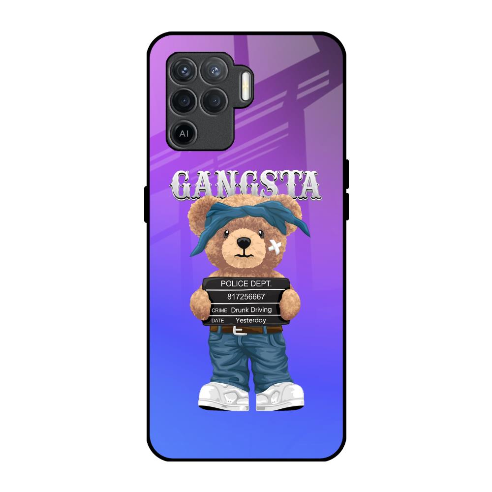 Gangsta Bear Oppo F19 Pro Glass Back Cover Online