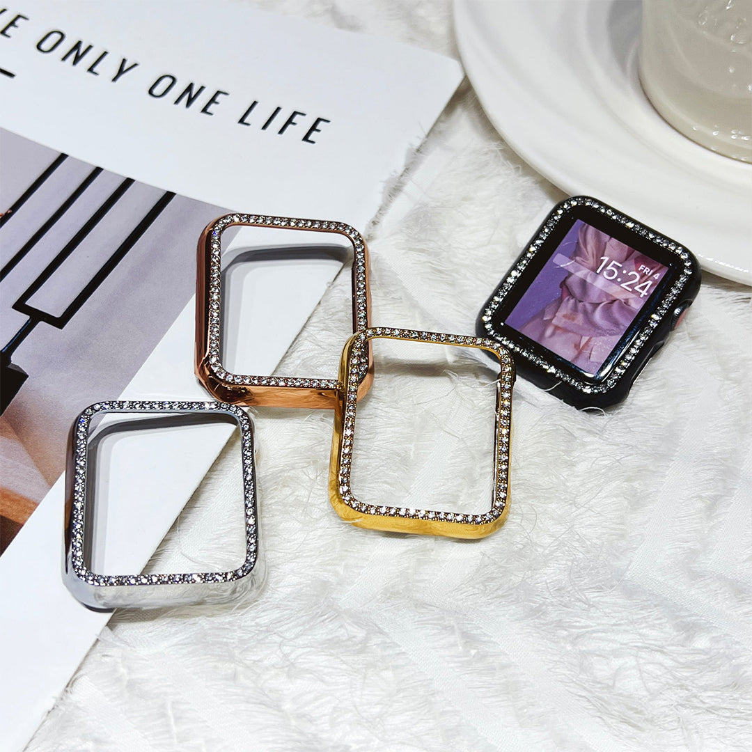 Rose Gold Single Halo Crystal Bumper Case