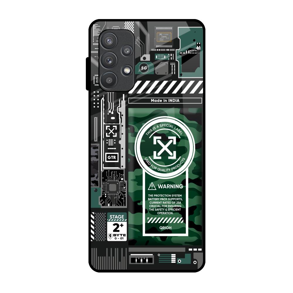 Green Camo Circuit Samsung Galaxy A72 Glass Back Cover Online