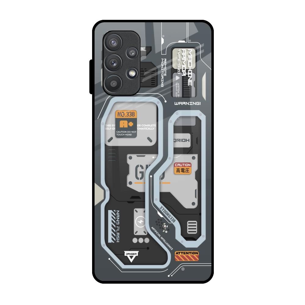 Retro Futuristic Samsung Galaxy A72 Glass Back Cover Online
