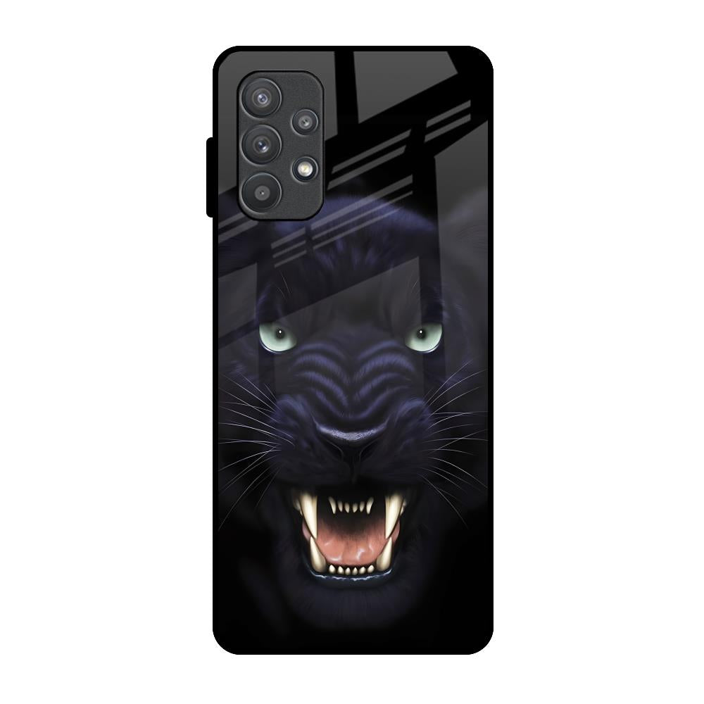 Angry Black Leopard Samsung Galaxy A72 Glass Back Cover Online