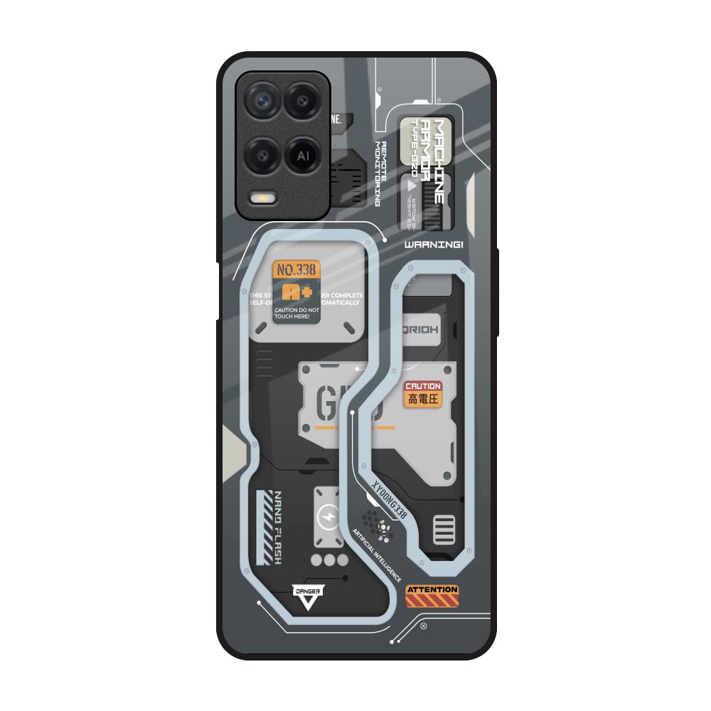 Retro Futuristic Realme 8 Glass Back Cover Online