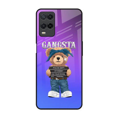 Gangsta Bear Realme 8 Glass Back Cover Online