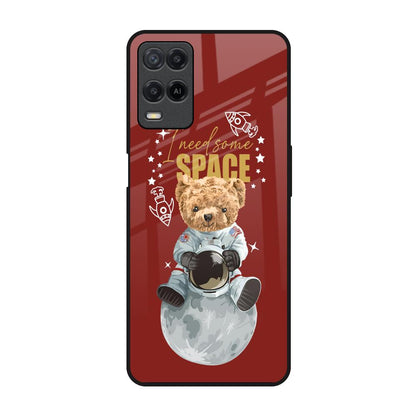 Astronaut Bear Realme 8 Glass Back Cover Online