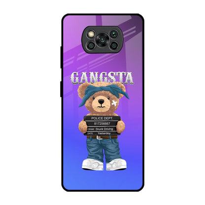 Gangsta Bear Poco X3 Pro Glass Back Cover Online