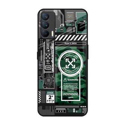 Green Camo Circuit Realme X7 Glass Back Cover Online