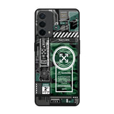 Green Camo Circuit Oppo A74 Glass Back Cover Online