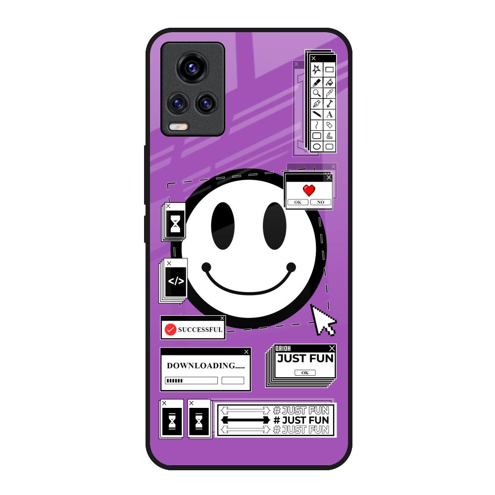 Code with Smile Vivo Y73 Glass Back Cover Online