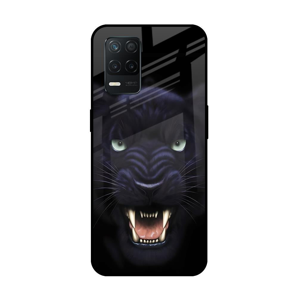 Angry Black Leopard Realme 8 5G Glass Back Cover Online