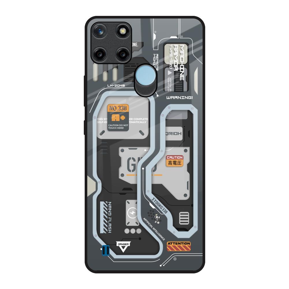 Retro Futuristic Realme C21Y Glass Back Cover Online