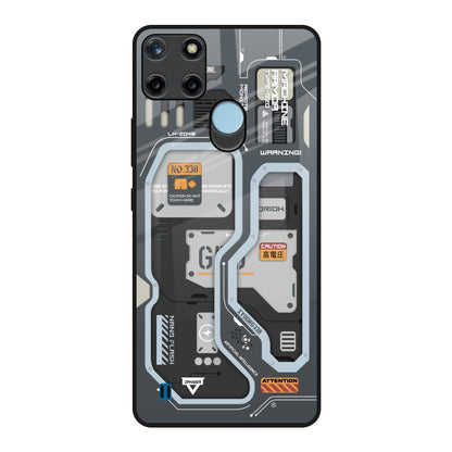 Retro Futuristic Realme C21Y Glass Back Cover Online
