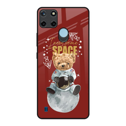 Astronaut Bear Realme C21Y Glass Back Cover Online