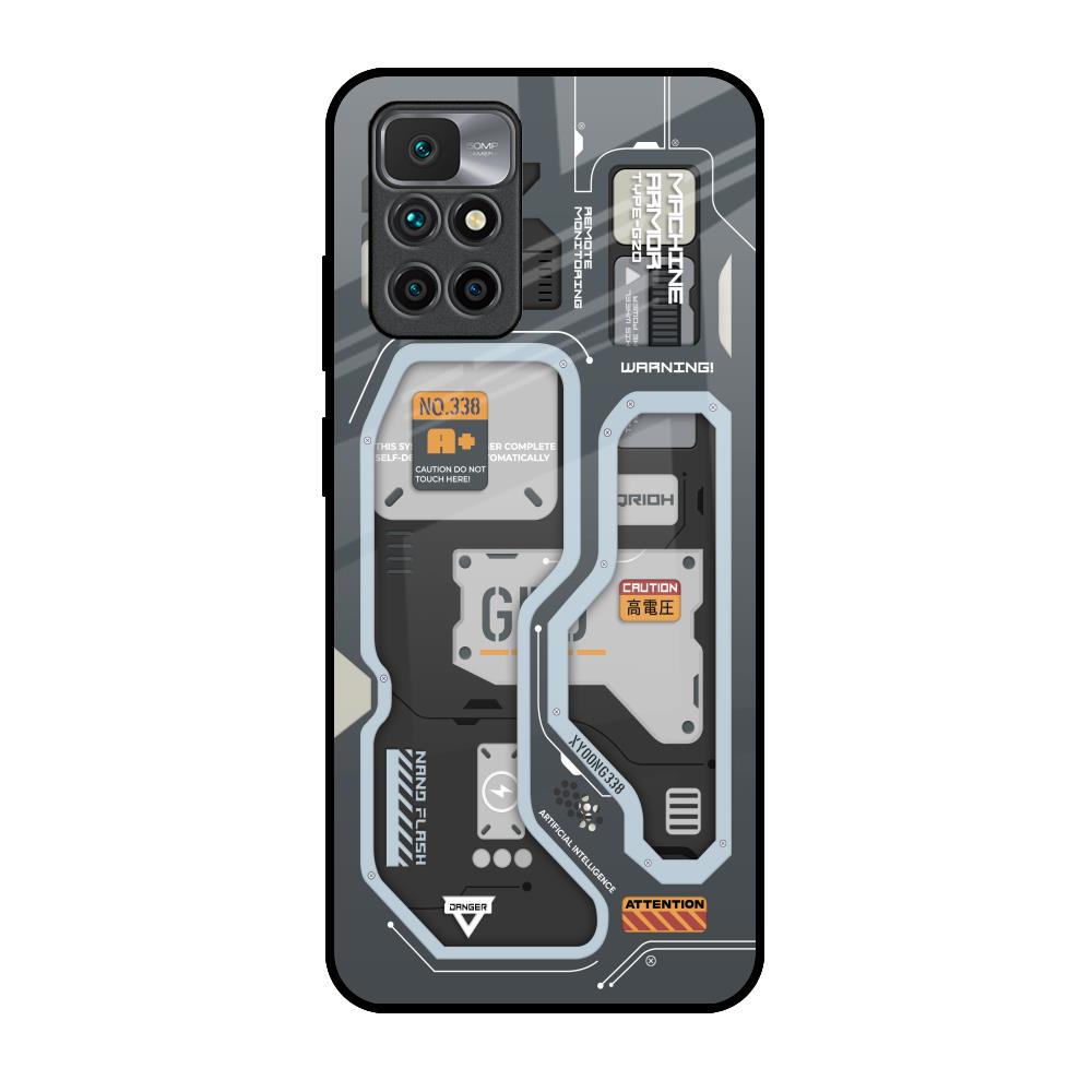 Retro Futuristic Redmi 10 Prime Glass Back Cover Online