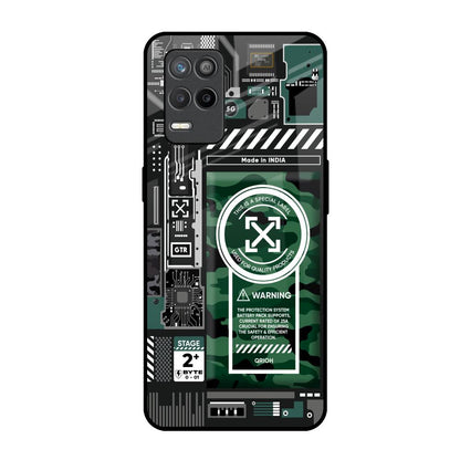 Green Camo Circuit Realme 8s 5G Glass Back Cover Online