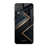 Sleek Golden & Navy Realme 8s 5G Glass Back Cover Online