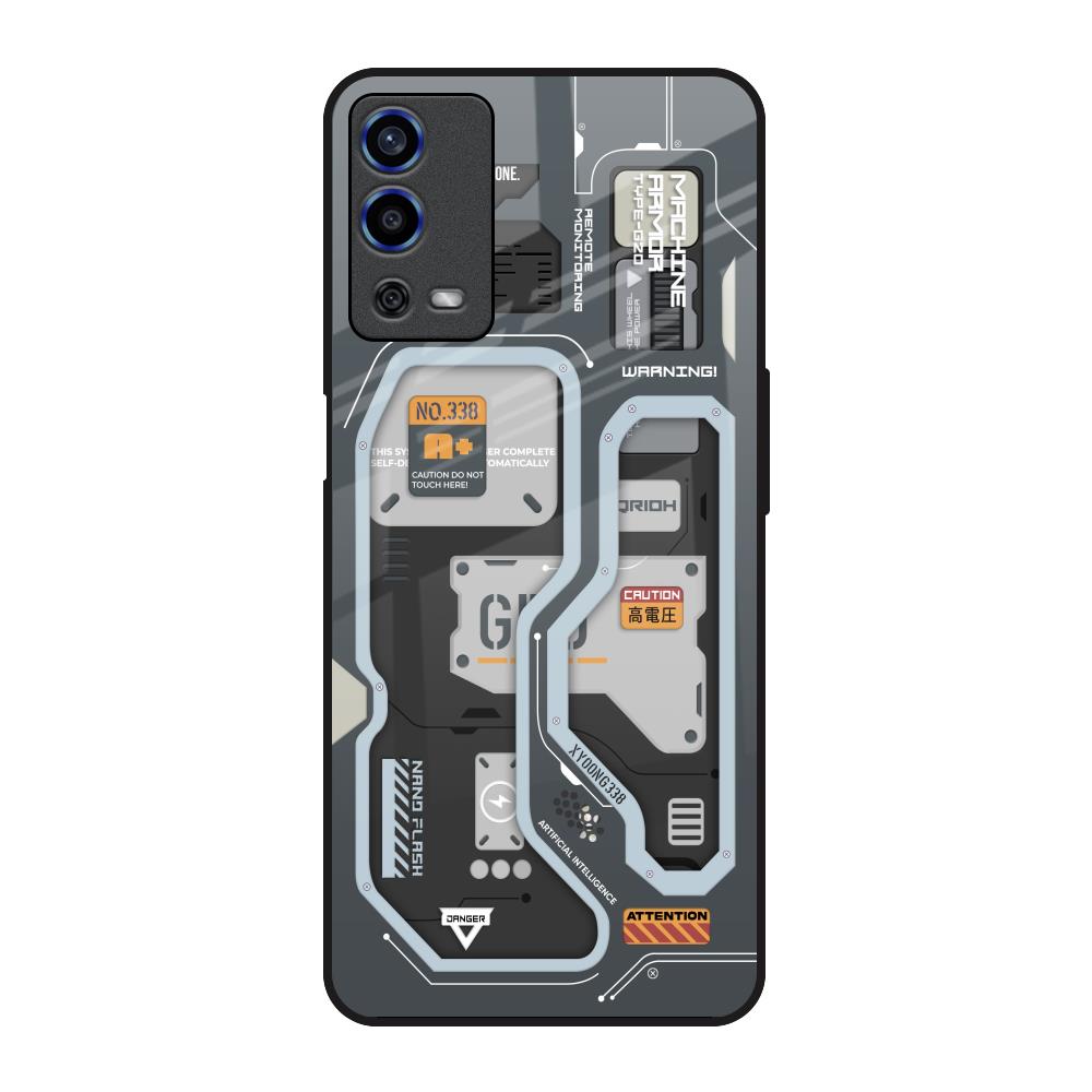 Retro Futuristic Oppo A55 Glass Back Cover Online