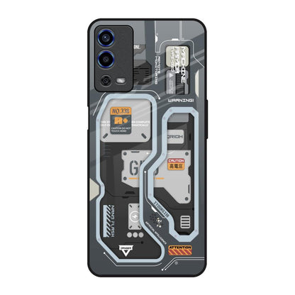 Retro Futuristic Oppo A55 Glass Back Cover Online