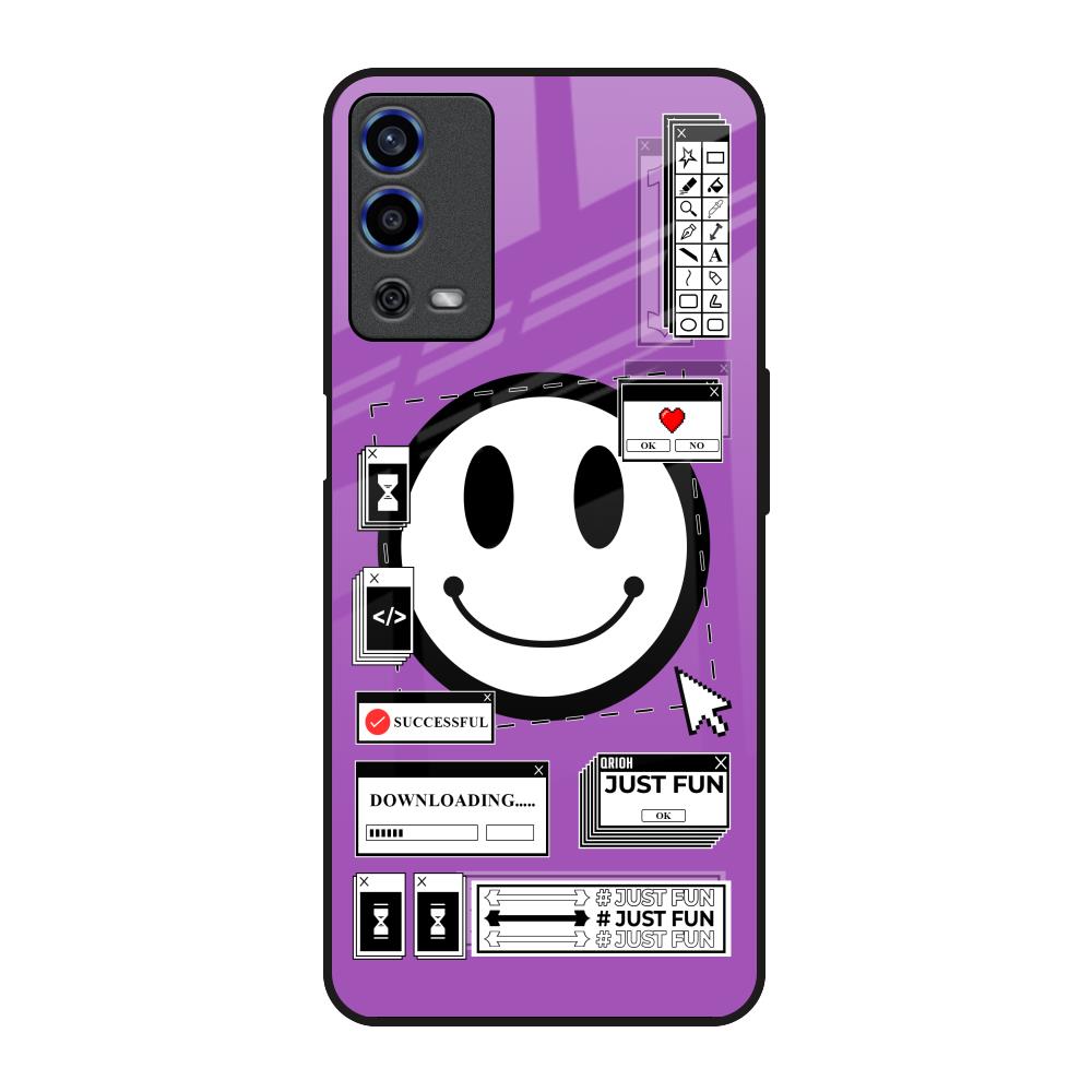 Code with Smile Oppo A55 Glass Back Cover Online