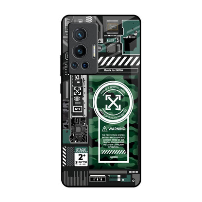 Green Camo Circuit Vivo X70 Pro Glass Back Cover Online
