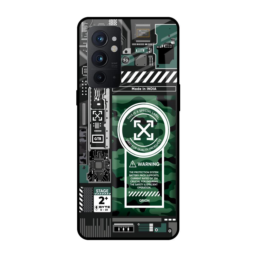Green Camo Circuit OnePlus 9RT Glass Back Cover Online