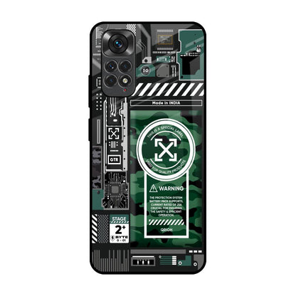 Green Camo Circuit Redmi Note 11S Glass Back Cover Online