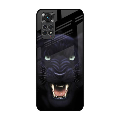 Angry Black Leopard Redmi Note 11S Glass Back Cover Online