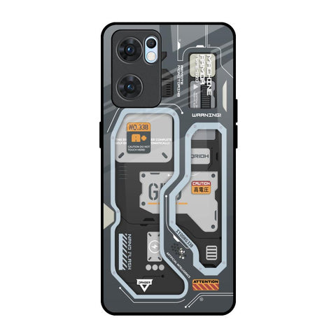 Retro Futuristic Oppo Reno7 5G Glass Back Cover Online