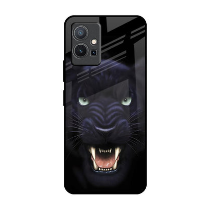 Angry Black Leopard Vivo Y75 5G Glass Back Cover Online