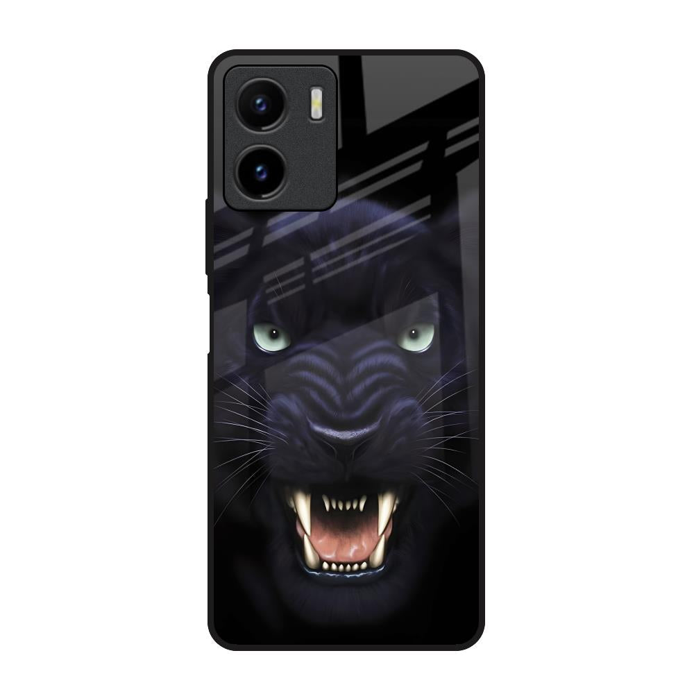 Angry Black Leopard Vivo Y15s Glass Back Cover Online