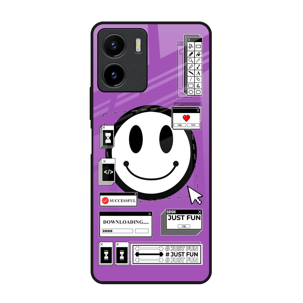 Code with Smile Vivo Y15s Glass Back Cover Online