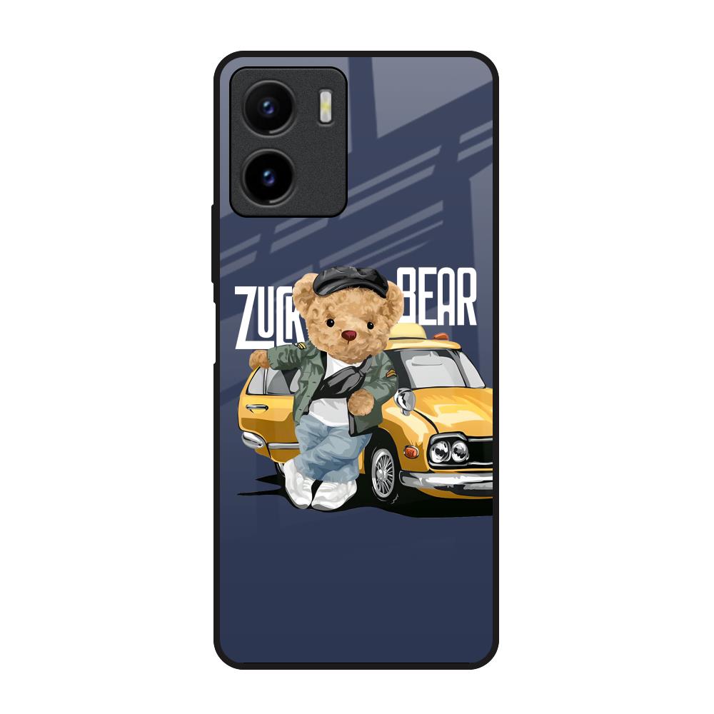 Adventurous Bear Vivo Y15s Glass Back Cover Online