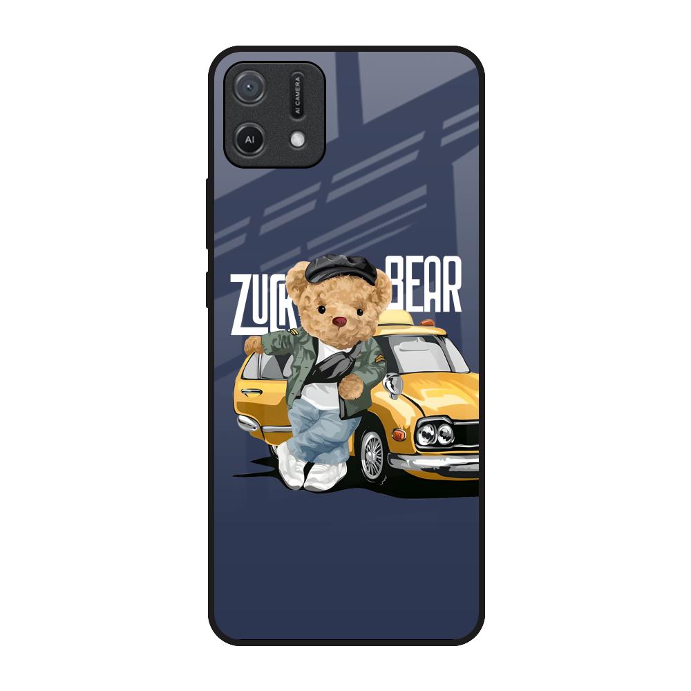 Adventurous Bear Oppo A16K Glass Back Cover Online