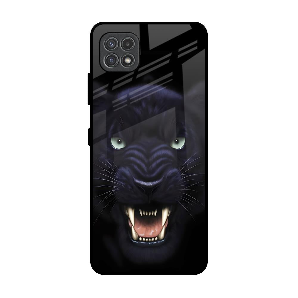 Angry Black Leopard Samsung Galaxy F42 5G Glass Back Cover Online