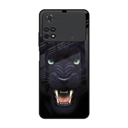 Angry Black Leopard Poco M4 Pro Glass Back Cover Online
