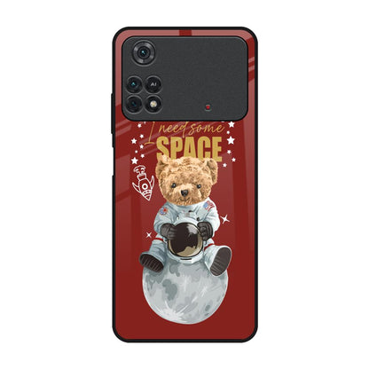 Astronaut Bear Poco M4 Pro Glass Back Cover Online