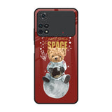Astronaut Bear Poco M4 Pro Glass Back Cover Online
