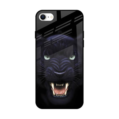 Angry Black Leopard iPhone SE 2022 Glass Back Cover Online