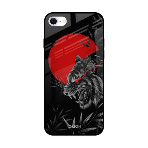 Red Moon Tiger Glass Case for iPhone SE 2022