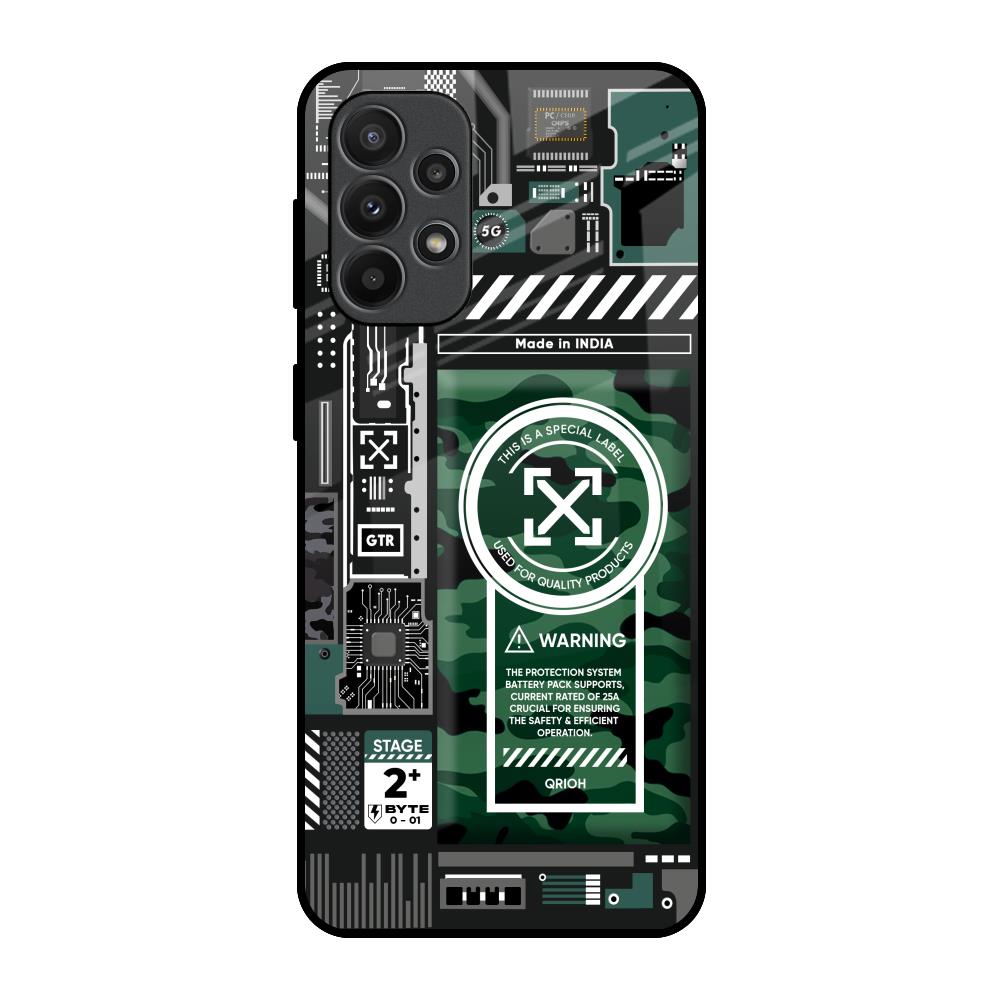 Green Camo Circuit Samsung Galaxy A23 Glass Back Cover Online
