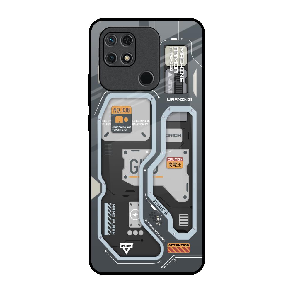 Retro Futuristic Redmi 10 Glass Back Cover Online