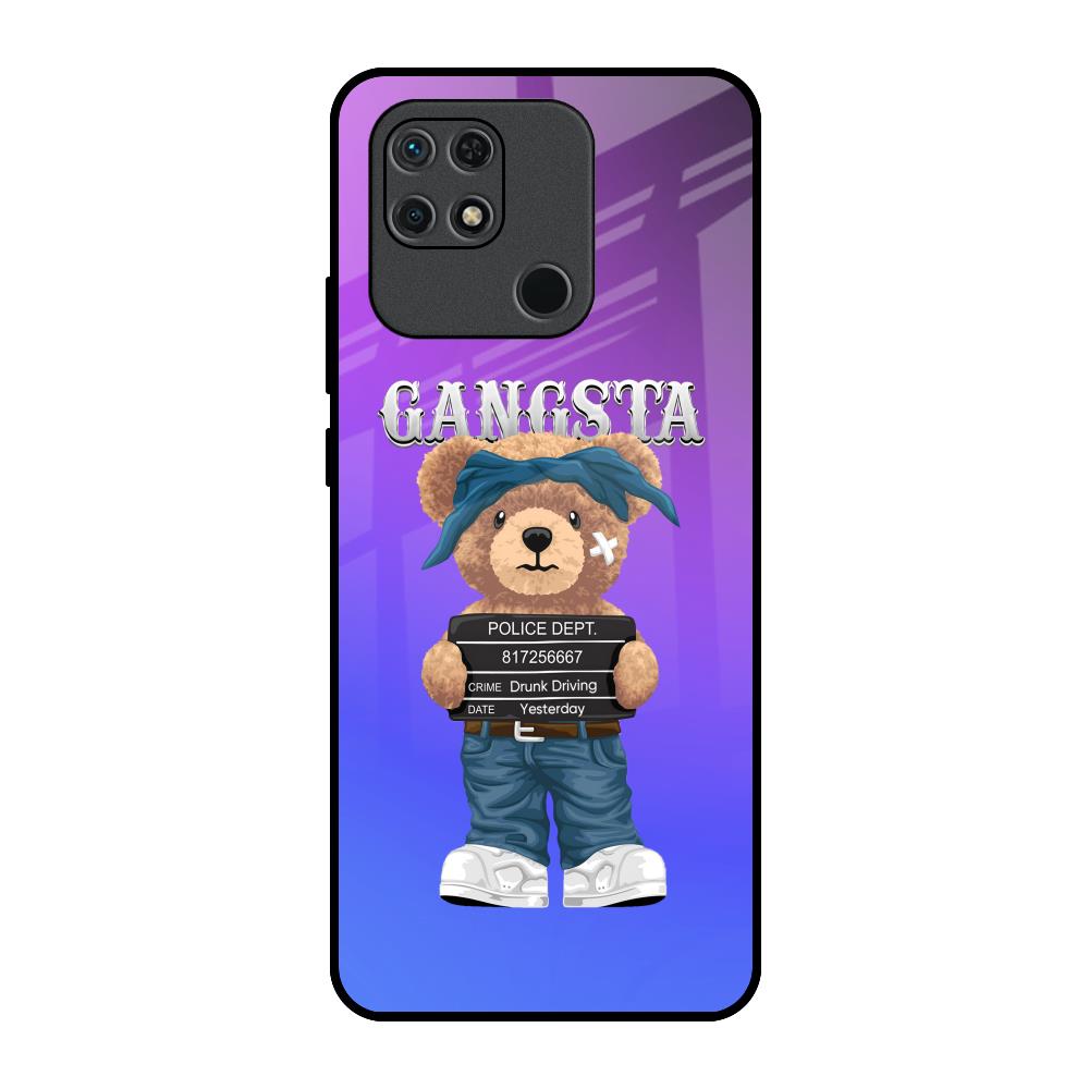 Gangsta Bear Redmi 10 Glass Back Cover Online